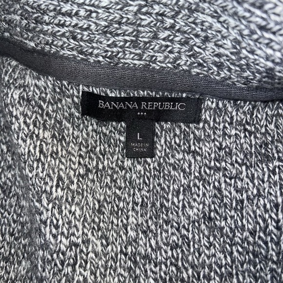 Men's Banana Republic Cable Knit Shawl Collar Button Up Cardigan Grey Size Large - Picture 3 of 7